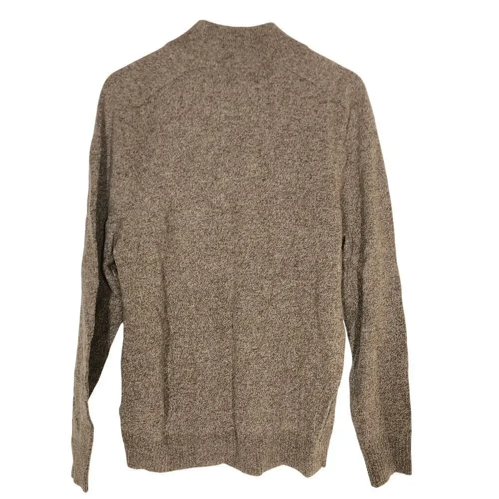 J. Crew Marled Sweater Half Zip Supersoft Lambswool Blend Mole Brown NWT Medium